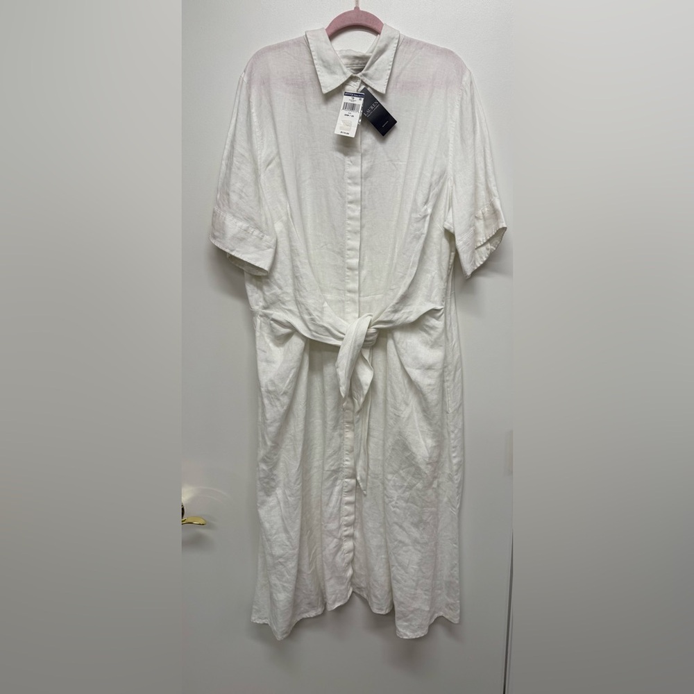 Ralph Lauren White Casual Button Down Shirt with Short Sleeves